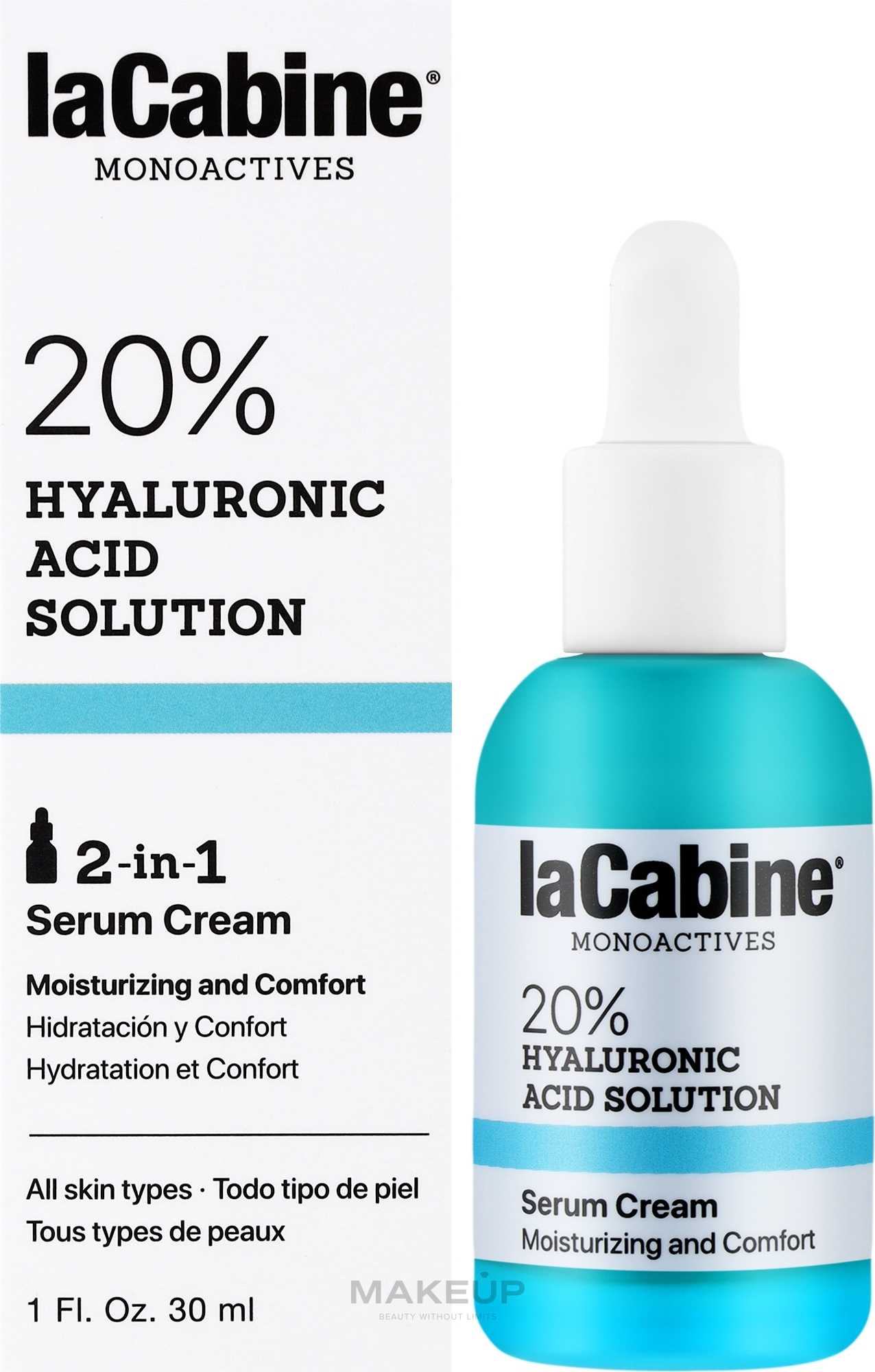 Face Cream Serum - La Cabine Monoactives 20% Hyaluronic Serum Cream — photo 30 ml