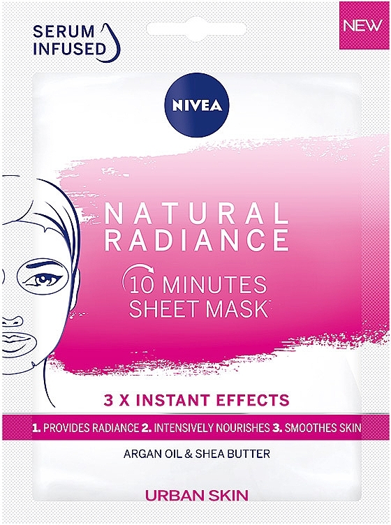 Nourishing 10-Minute Face Mask - Nivea Natural Radiance 10 Minutes Sheet Mask — photo N1