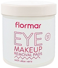 Aloe Vera Makeup Remover Pads - Flormar Eye Make-Up Removal Pads with Aloe Vera — photo N2