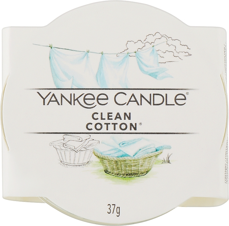 Scented Candle in Glass, mini - Yankee Clean Cotton Candle — photo N2