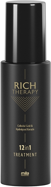 Intensively Regenerating Conditioner-Spray with Keratin & Gold - Mila Professional Rich Therapy 12 In 1 Treatment — photo N1