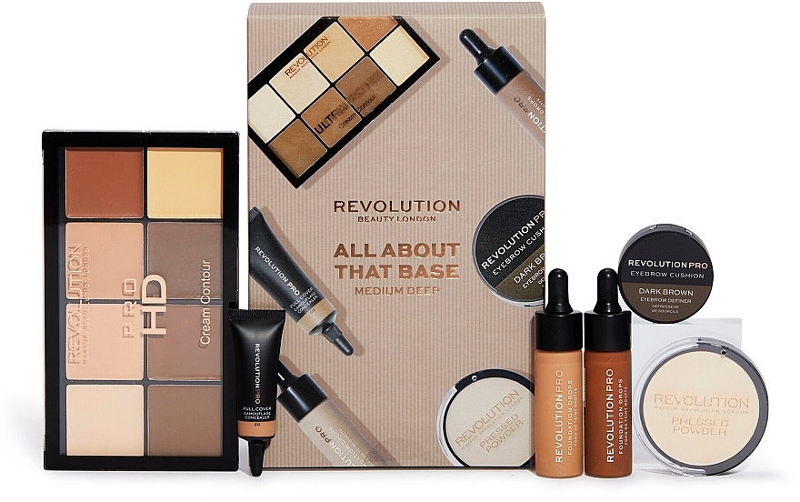 Set, 6 products - Revolution Pro Beauty All About That Base Box Medium-Deep — photo N1