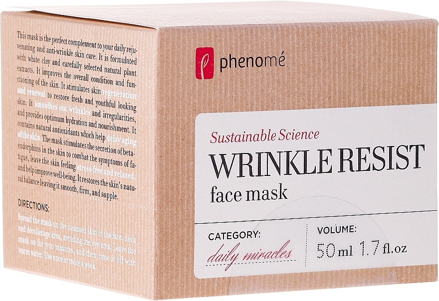 Anti-Aging Mask - Phenome Wrinkle Resist Face Mask — photo N1