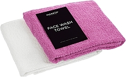 Face Towel Set 'Twins', white and masala - MAKEUP Face Towel Set Pink + White — photo N2