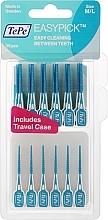 Fragrances, Perfumes, Cosmetics Silicone Interdental Toothpicks + Travel Case, blue, 36 pcs. - TePe TePe EasyPick M/L