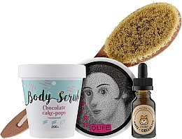 Fragrances, Perfumes, Cosmetics Anti-Cellulite Set - O.life Berry In Chocolate (scrub/200ml + cream/300ml + oil/15ml + brush)