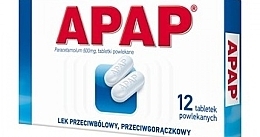 Fragrances, Perfumes, Cosmetics Paracetamol, 12 pcs - Apap 500 mg