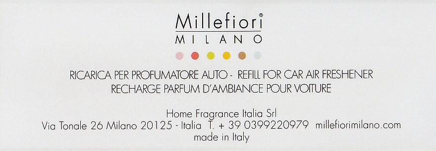 Car Perfume Refill 'White Musk' - Millefiori Milano Icon Refill White Musk — photo N1