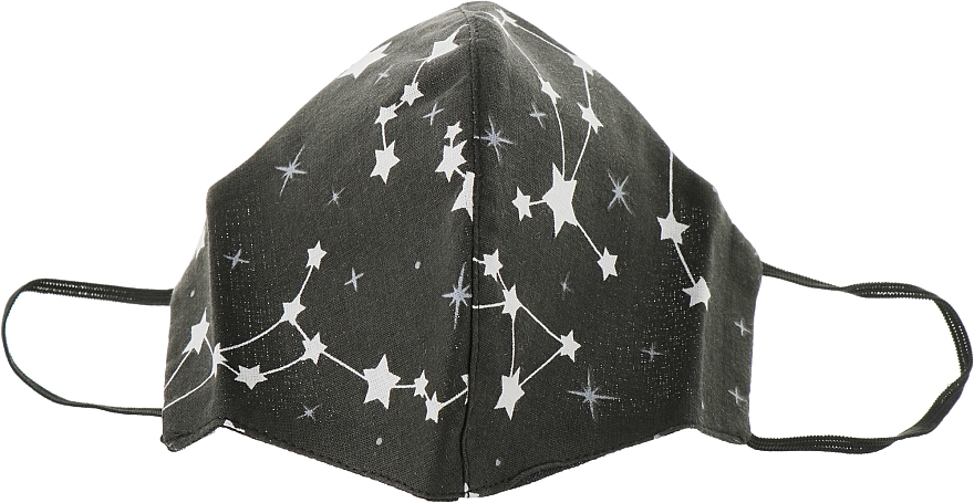 Protective Fabric Face Mask 'Constellation', black, M size - Gioia — photo N1