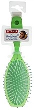 Fragrances, Perfumes, Cosmetics 10-Row Massage Hair Brush, green - Titania