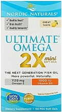 Dietary Supplement with Lemon Taste "Omega 2X + Vitamin D3" - Nordic Naturals Omega 2X Mini With Vitamin D3 — photo N2