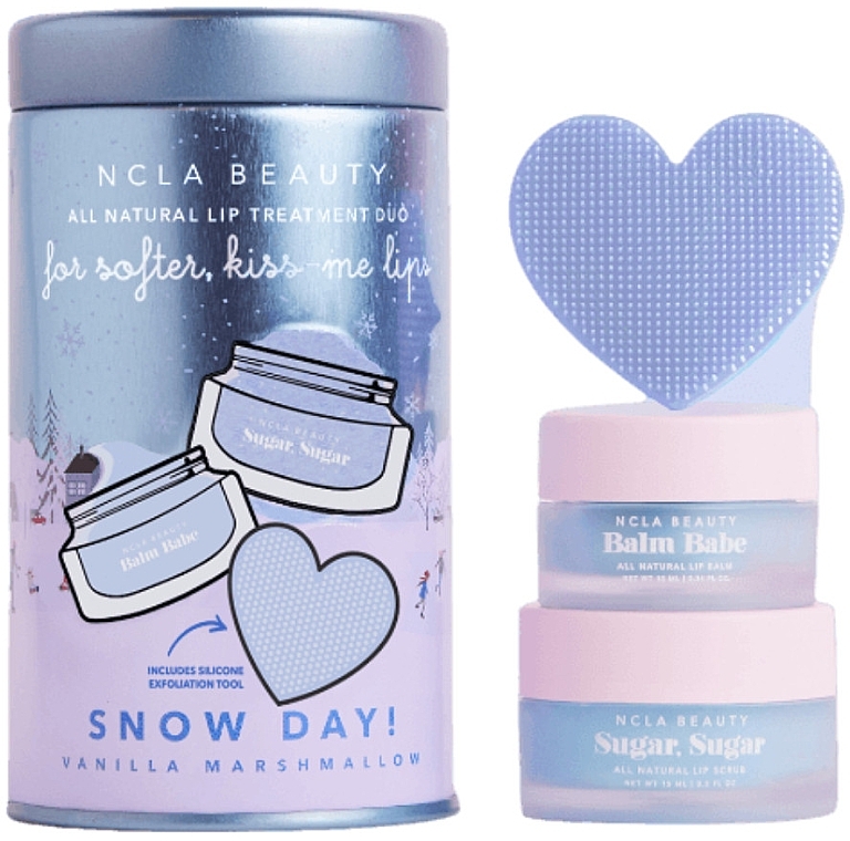 Set - NCLA Beauty Snow Day Lip Set (l/balm/10ml + l/scrub/15ml + massager) — photo N1