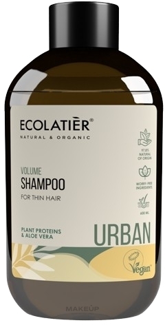 Volumizing and Firming Thin Hair Shampoo 'Herbal Proteins and Aloe Vera' - Ecolatier Urban Volume & Strength Shampoo — photo 600 ml