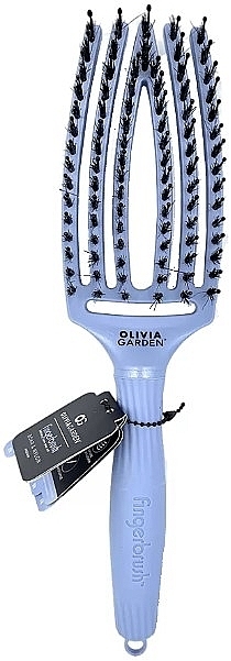 Hair Brush - Olivia Garden Finger Brush Combo Amore Pearl Blue Medium — photo N1