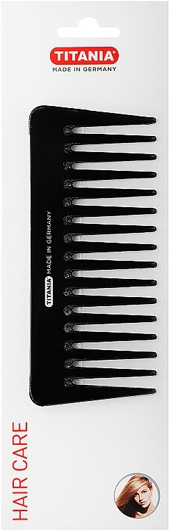 Hair Comb 14 cm, black - Titania — photo N1