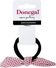 Fragrances, Perfumes, Cosmetics Elastic Hair Band, FA-5621, white-brown checkwork - Donegal