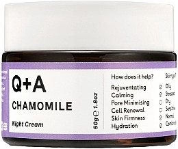 Fragrances, Perfumes, Cosmetics Night Cream - Q+A Chamomile Night Cream