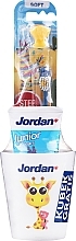 Fragrances, Perfumes, Cosmetics Set "Giraffe" - Jordan Junior (toothpaste/50ml + toothbrush/1pc + cup)