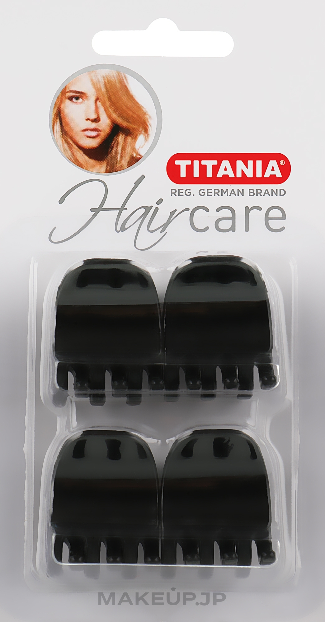 Hair Clip, 3 cm, 4 pcs, black - Titania — photo 4 szt.