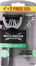 Disposable Razor Set, 4+2 pcs - Wilkinson Sword Xtreme 3 Black Edition — photo N1