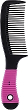 Hair Comb with Rubber Handle, black - Inter-Vion — photo N1