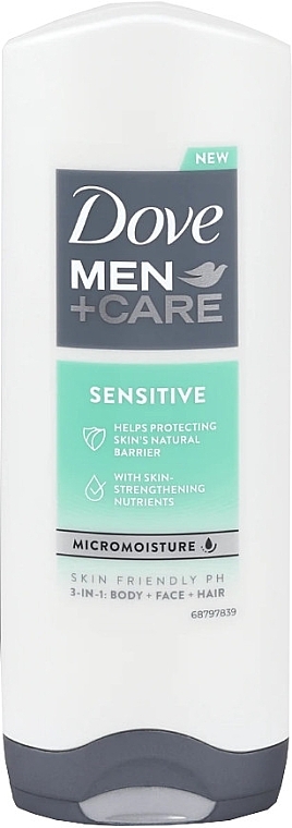 3-in-1 Shower Gel - Dove Men + Care Sensitive — photo N1