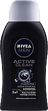 Fragrances, Perfumes, Cosmetics 3-in-1 Cleansing Active Charcoal Shower Gel - Nivea Men Active Clean Active Charcoal Shower Gel 3in1