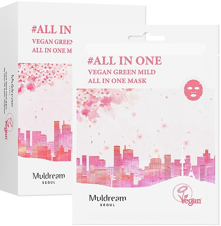 Sheet Mask for Sensitive & Extra-Dry Skin - Muldream Vegan Green Mild All In One Mask — photo N2