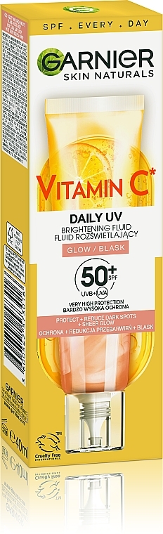 Vitamin C Day Sunscreen Fluid for Glowing Face, SPF50+ - Garnier Skin Naturals — photo N4