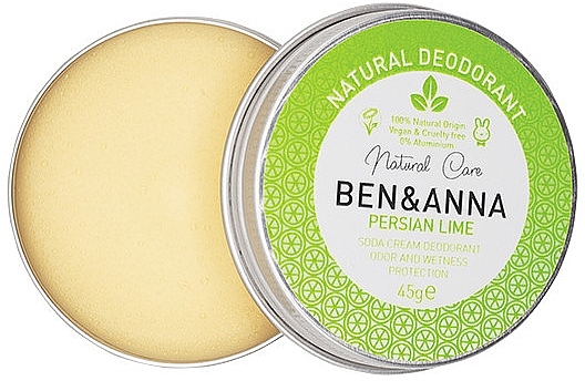 Natural Creamy Deodorant - Ben & Anna Persian Lime Soda Cream Deodorant — photo N1