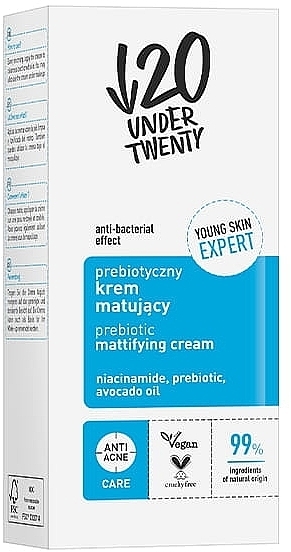 Mattifying Probiotic Face Cream - Under Twenty Anti! Acne Prebiotic Mattifying Cream — photo N2