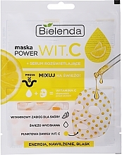 Fragrances, Perfumes, Cosmetics Serum Activator Dry Facial Sheet Mask - Bielenda Power Vit.C Mask + Illuminating Serum