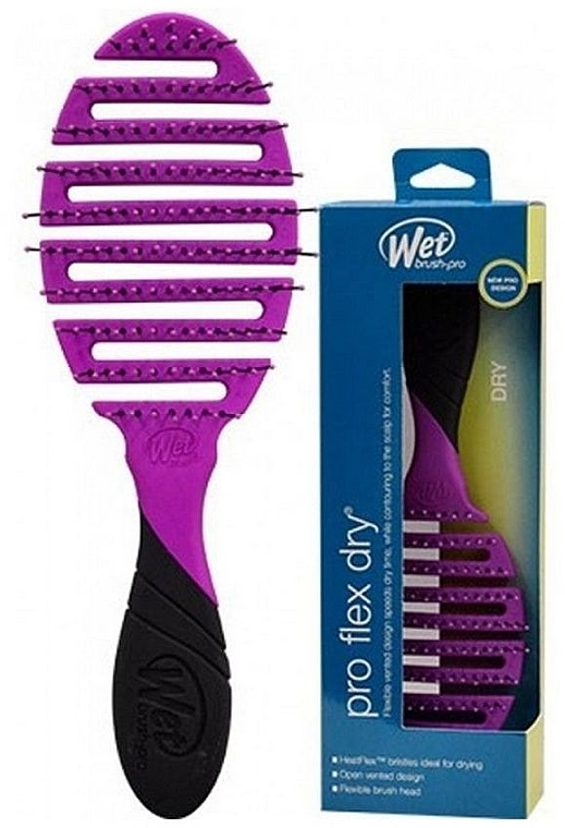 Quick-Drying Hair Brush with Soft Handle, purple - Wet Brush Pro Flex Dry Purist Purple — photo N3