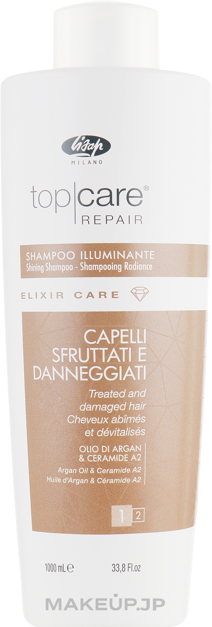 Glow Hair Shampoo - Lisap Top Care Repair Elixir Care Shining Shampoo — photo 1000 ml