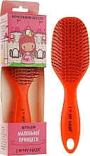 Fragrances, Perfumes, Cosmetics Kids Hair Brush "Spider", 12 rows, glossy, orange - I Love My Hair