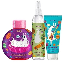 Fragrances, Perfumes, Cosmetics Set 'Merry Lama' - Avon Funny Lama (b/bath/250 ml + spray/100ml + h/cr/75ml)