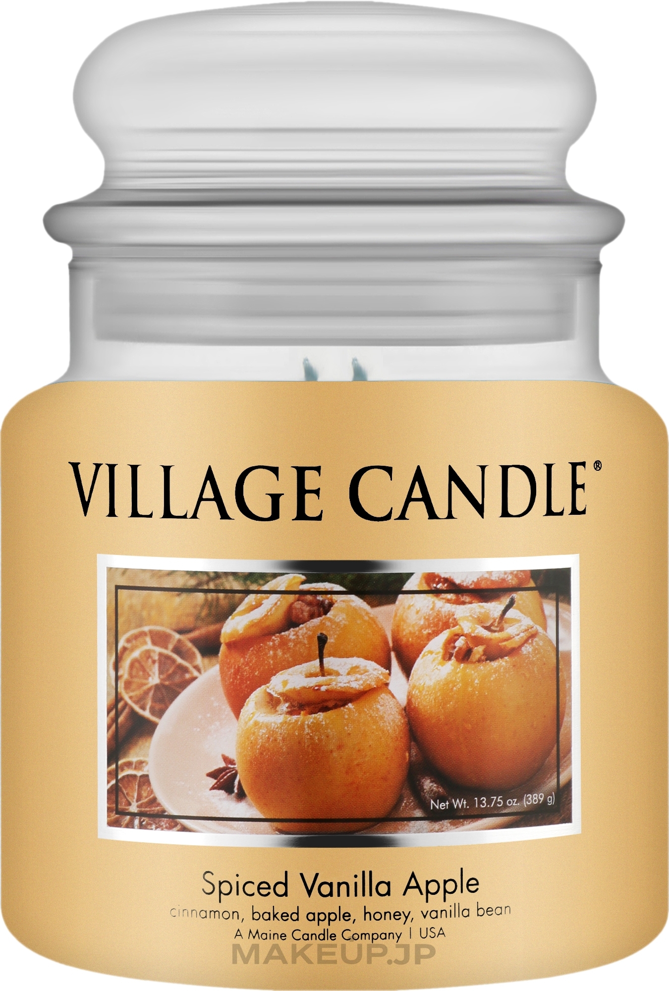 Scented Candle in Jar, glass cap - Village Candle Spiced Vanilla Apple — photo 389 g