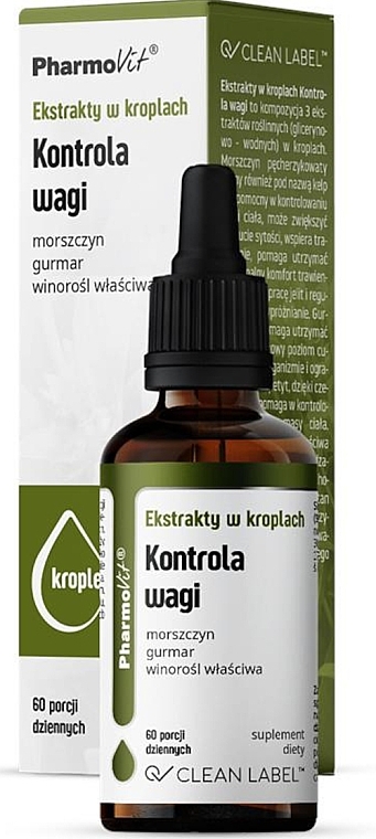 Extract in Drops 'Weight Control' - Pharmovit Clean Label — photo N1