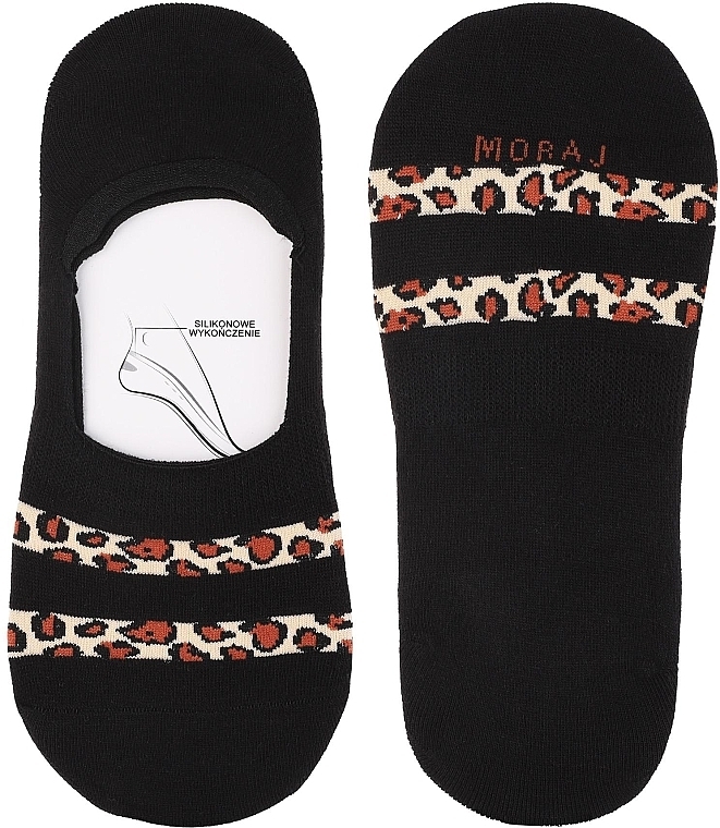 Women Low-Cut Socks, leopard print, black - Moraj — photo N1