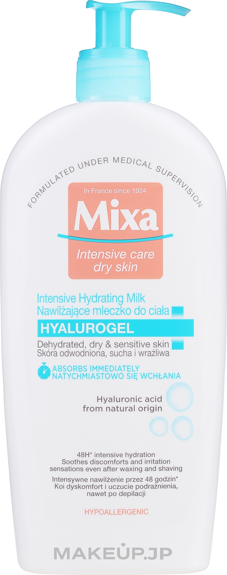 Intensive Moisturizing Body Milk - Mixa Hyalurogel Intensive Care — photo 400 ml