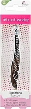 Curved Stainless Steel Tweezers - Brushworks Traditional Tweezers — photo N1