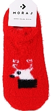 Women Low-Cut Alpaca Socks with Christmas Motif, red - Moraj — photo N3