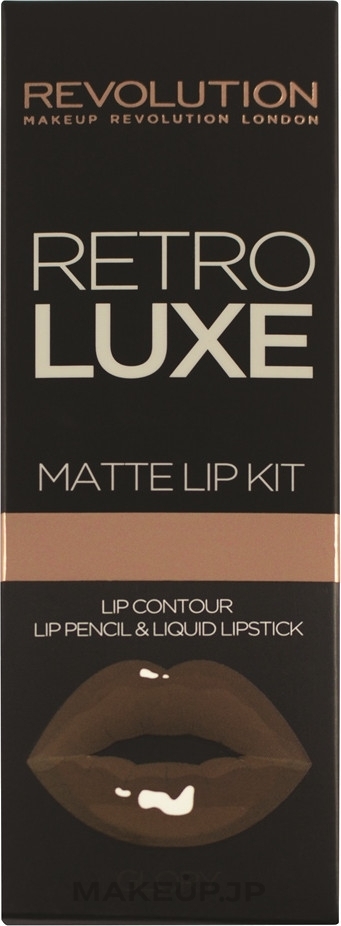 Lip Makeup Kit - Makeup Revolution Retro Luxe Matte Lip Kit (lipstick/5.5ml + l/pencil/1g) — photo Glory