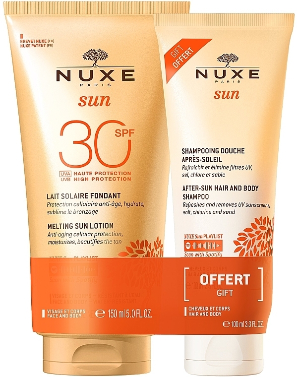 Set - Nuxe Sun Set Melting Sun Milk SPF 30 (lot/150ml + shmp/100ml) — photo N1