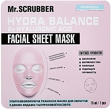 Fragrances, Perfumes, Cosmetics Ultra-Hydrating Sheet Mask with Two Types of Hyaluronic Acid - Mr.Scrubber Hydra Balance 2X Hyaluronic Acid Facial Sheet Mask