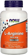 Fragrances, Perfumes, Cosmetics Amino Acid "L-Arginine", 500 mg - Now Foods L-Arginine Veg Capsules