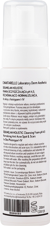 Brightening & Normalizing Cleansing Foam - Chantarelle Sebumelan Holistic Cleansing Foam pH 4.5 — photo N2