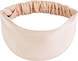 Headband, eco-leather, straight, beige "Faux Leather Classic" - MAKEUP Hair Accessories — photo N1
