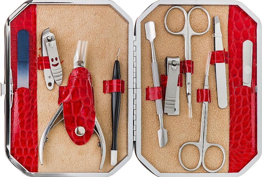 Manicure Set, 10 tools, red - Avenir Cosmetics — photo N2