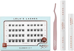 セット - Lola's Lashes クラシック DIY ラッシュ エクステンションスターターセット(bond/seal/2x3.5ml+remover/4ml+eyelashes/40pcs+applicator/1pcs) — photo N1